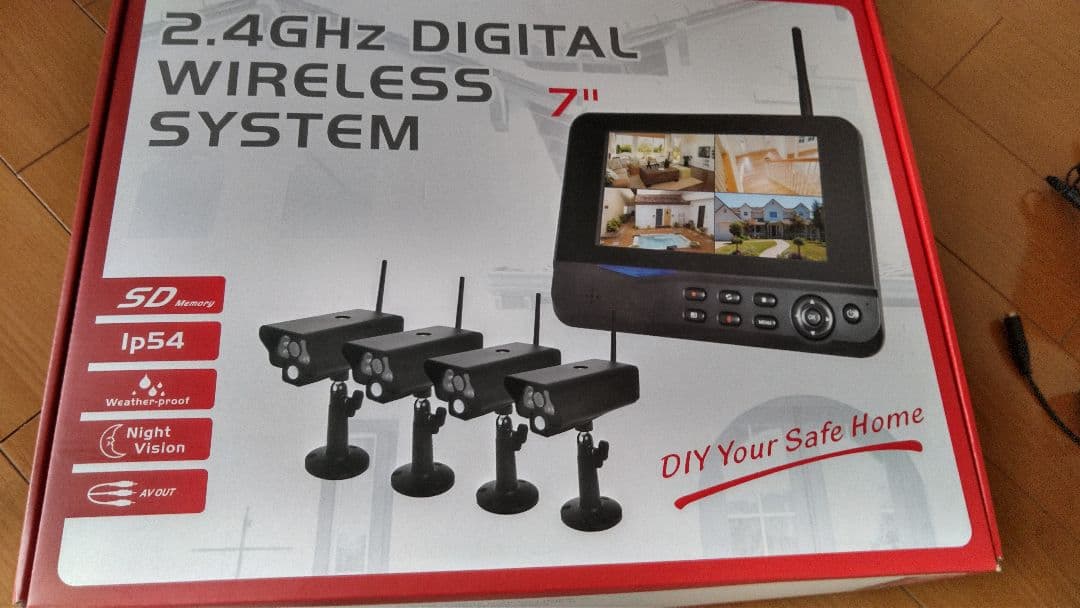まとめて 2.4GHzデジタル信号式 モニター ワイヤレス 防犯カメラ セット