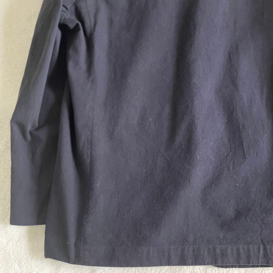 マーガレットハウエル 22SS コットンテーラードジャケット L ネイビーグレー