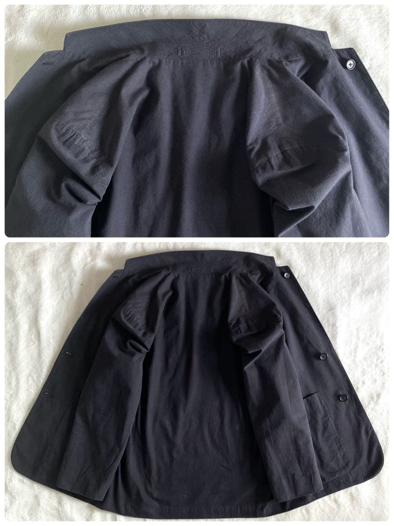 マーガレットハウエル 22SS コットンテーラードジャケット L ネイビーグレー