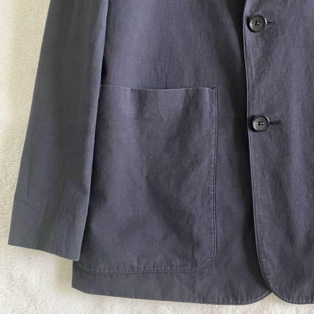 マーガレットハウエル 22SS コットンテーラードジャケット L ネイビーグレー