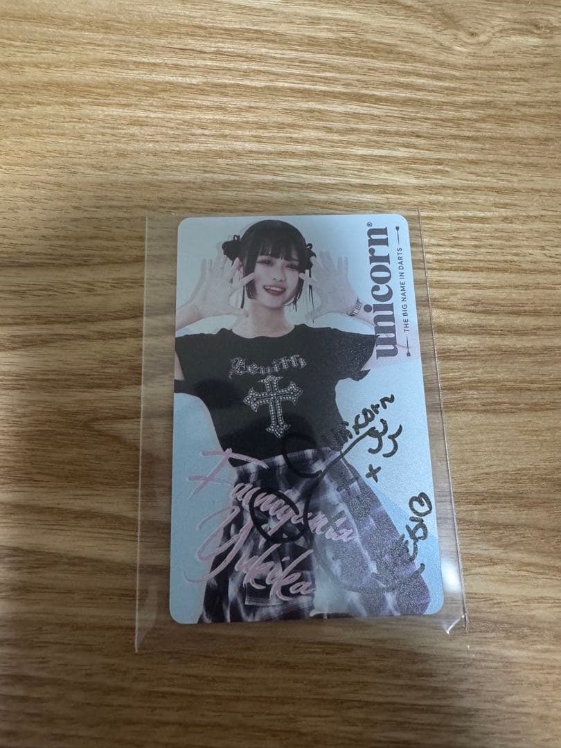 ダーツ　Unicornオリジナルライブカード　文山雪華プロ　直筆サイン入り