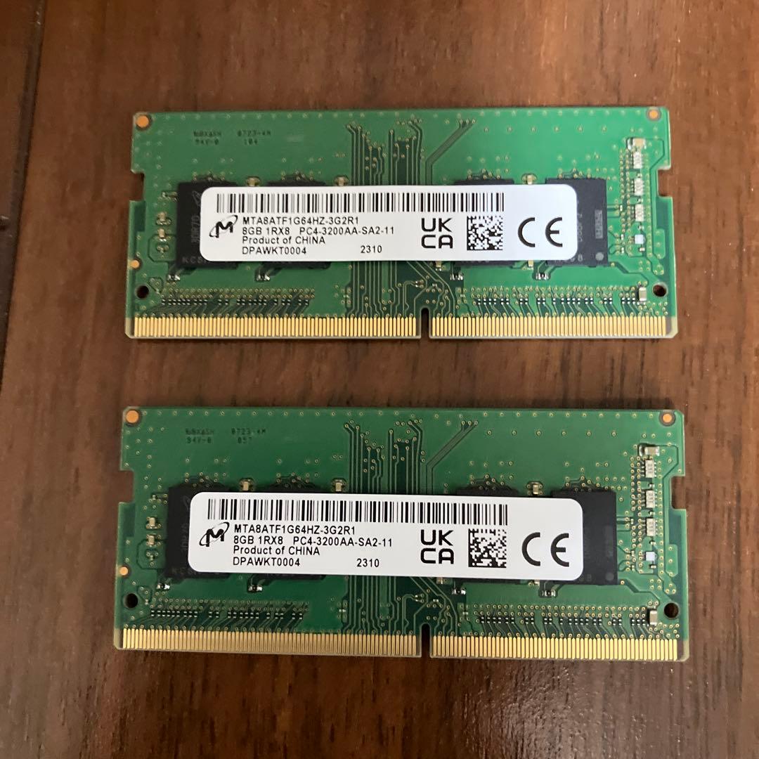 Crucial & Micron 8GB×2 DDR4 ノートPC用メモリー