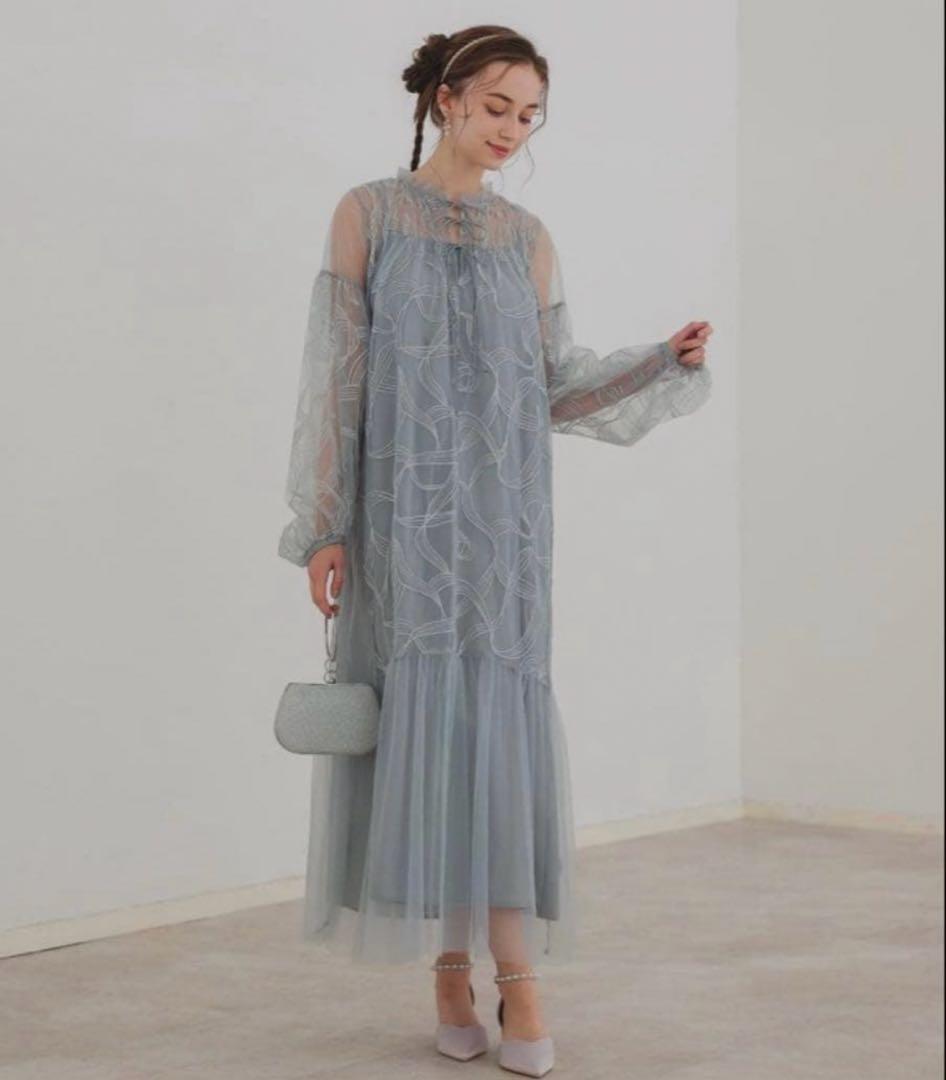 ❤️美品❤️ドリードール　オケーションドレス リボンエンブロイダーレイヤード 長袖