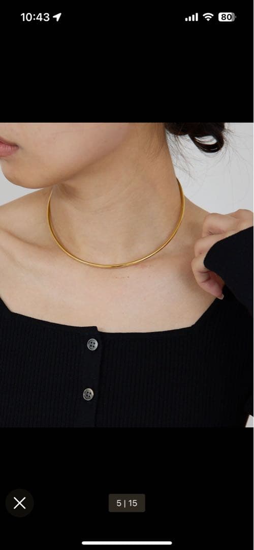 【公式サイト26,400円】ゴールド ラウンドチョーカー