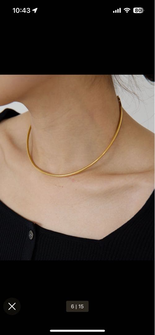 【公式サイト26,400円】ゴールド ラウンドチョーカー