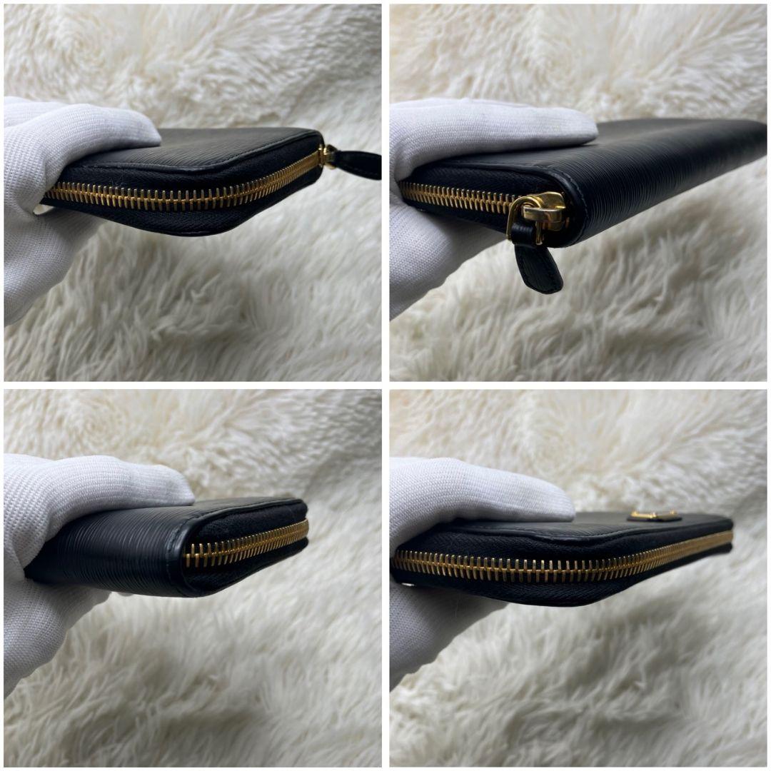 極美品✨　プラダ　長財布　ラウンドファスナー　ヴィッテロムーブ　三角ロゴ　黒