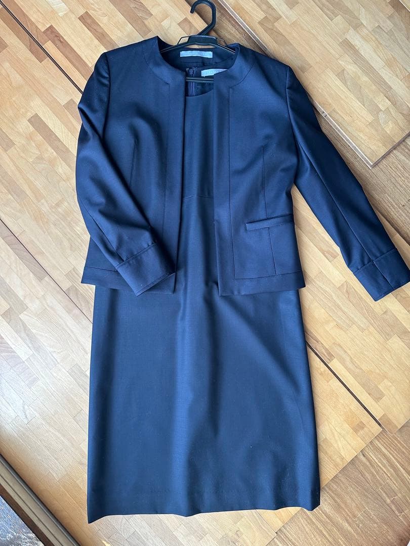 エグゼクティブ　ワンピース　ジャケット　セットアップ　36 ネイビー　紺