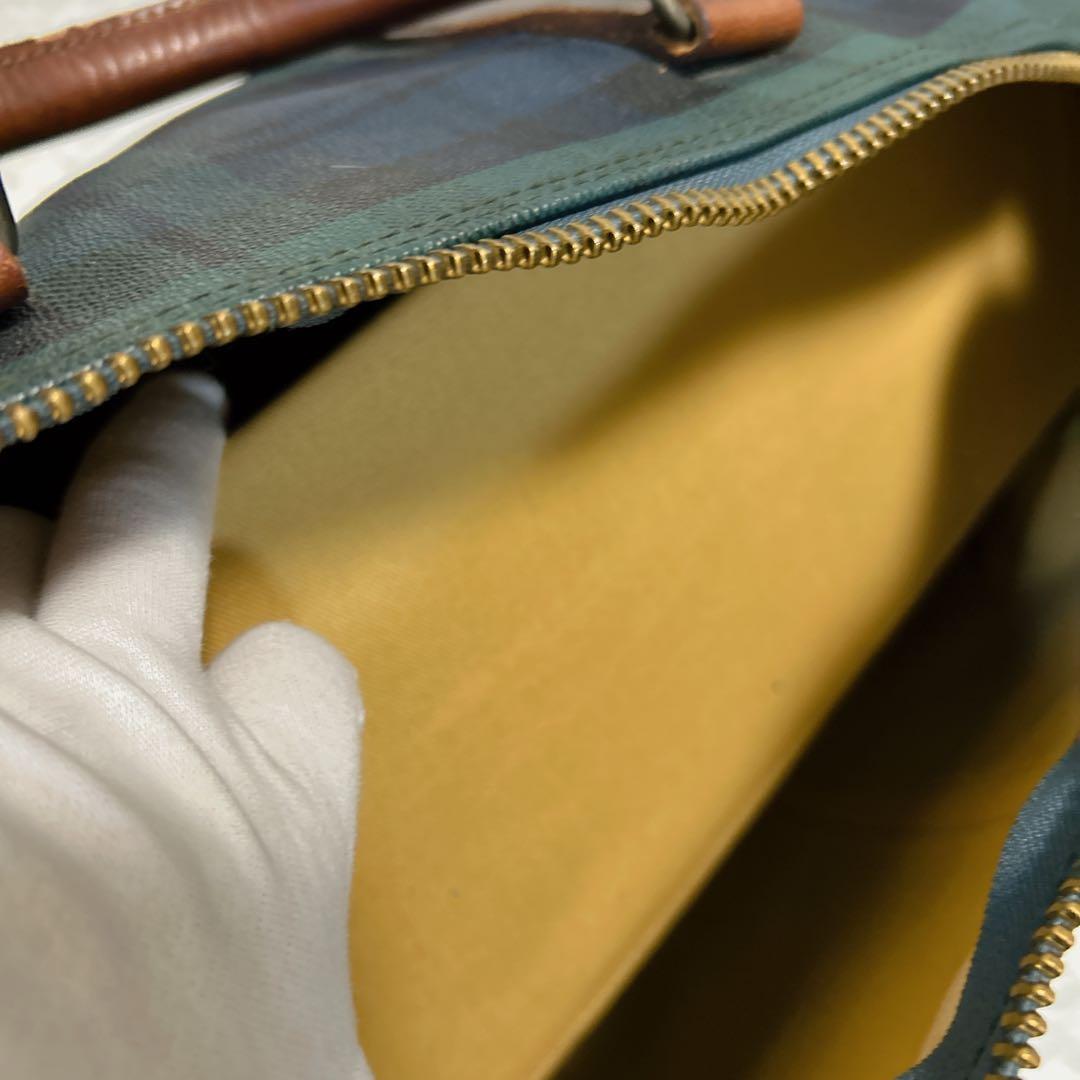 ポロ ラルフローレン ボストンバッグ 2way ブラックウォッチ PVC レザー