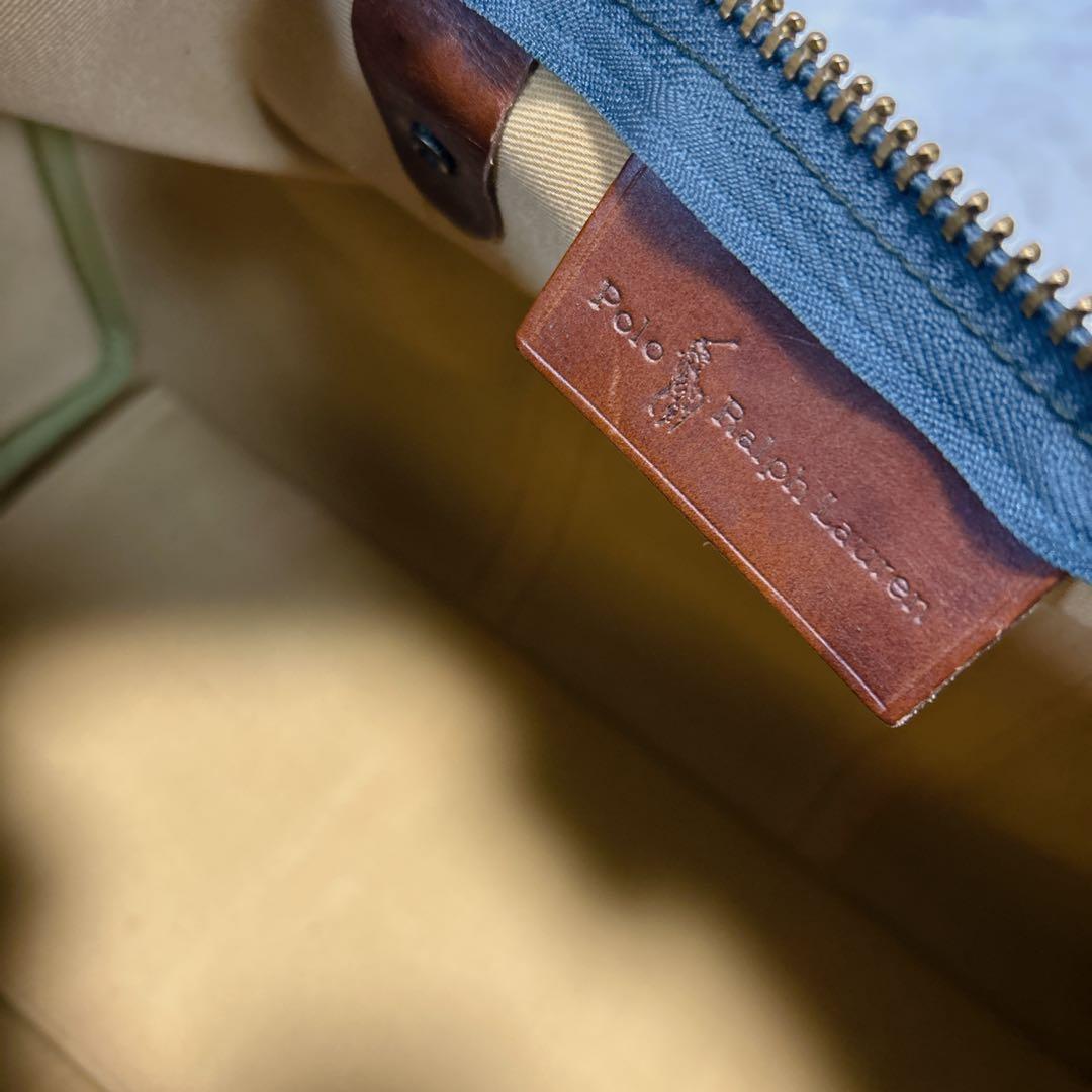 ポロ ラルフローレン ボストンバッグ 2way ブラックウォッチ PVC レザー