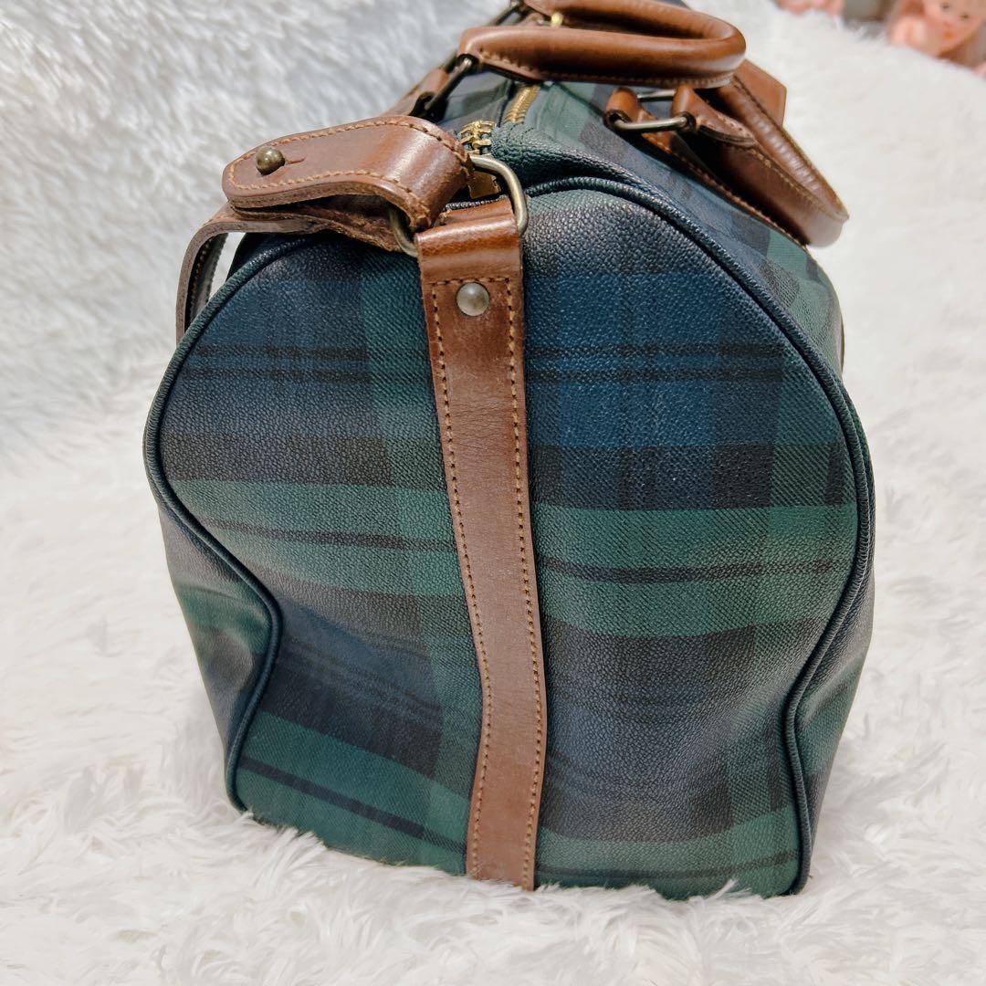 ポロ ラルフローレン ボストンバッグ 2way ブラックウォッチ PVC レザー