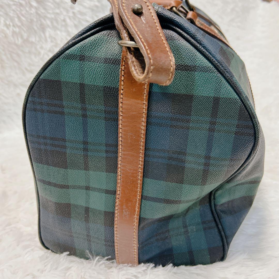 ポロ ラルフローレン ボストンバッグ 2way ブラックウォッチ PVC レザー