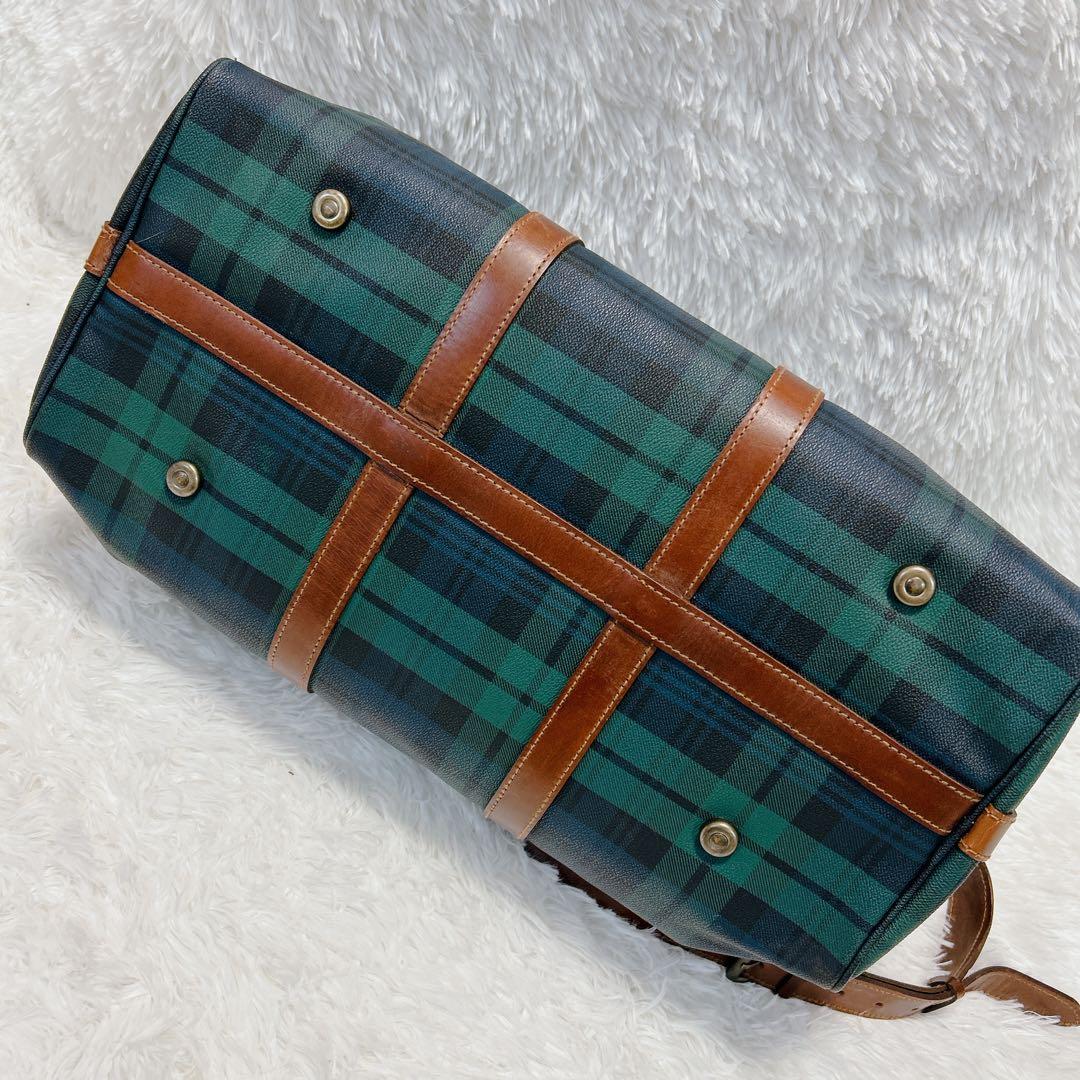 ポロ ラルフローレン ボストンバッグ 2way ブラックウォッチ PVC レザー