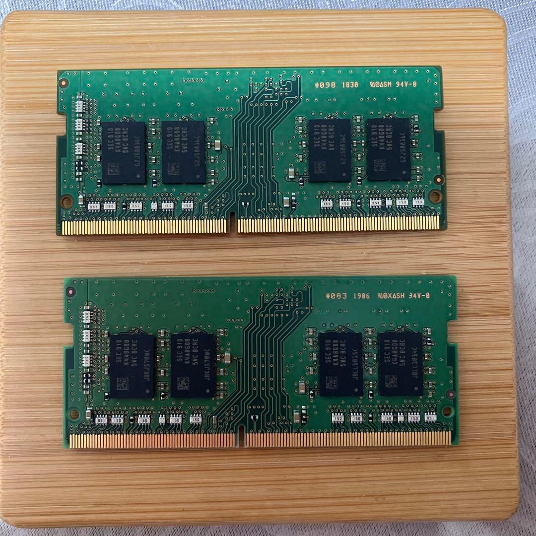 Samsung製ノートDDR4 8GBメモリ2枚　計16GB、2400T規格