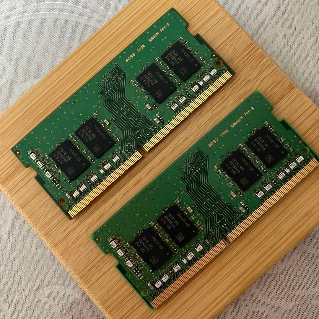 Samsung製ノートDDR4 8GBメモリ2枚　計16GB、2400T規格