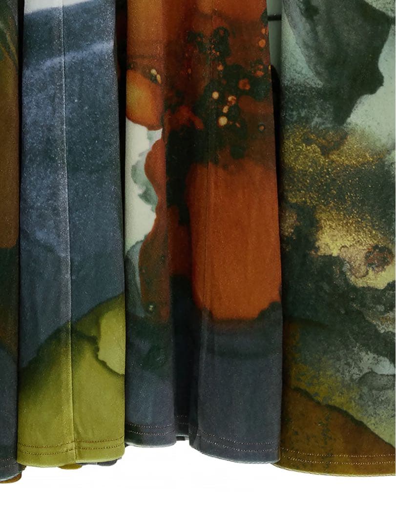 ワンピース ameri 2WAY RUST INK ART VELOUR DRESS