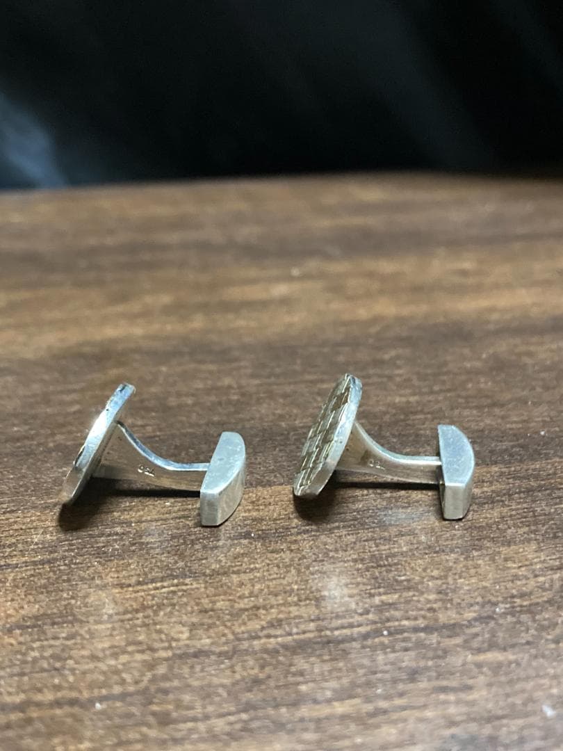 ティファニー オーバル ラウンド メッシュ コンビ カフス SV925 K18