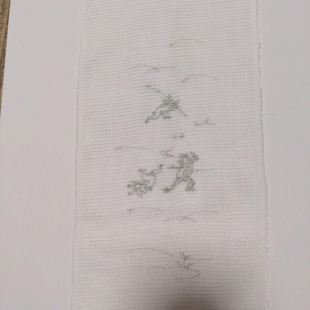 夏物　半衿　絽　6月7月8月に　麻　あさ　麻生地　お単衣や絽の着物に　刺繍