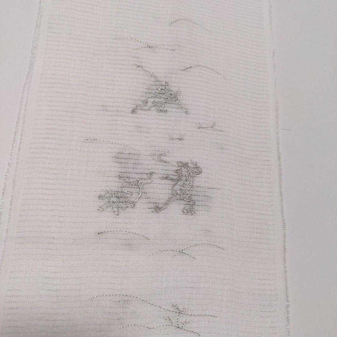 夏物　半衿　絽　6月7月8月に　麻　あさ　麻生地　お単衣や絽の着物に　刺繍