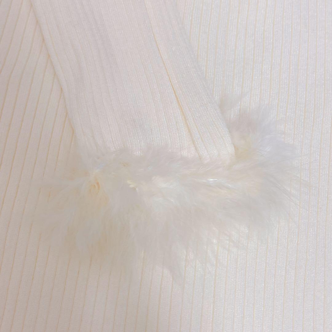 M me eme フェザーニットワンピース