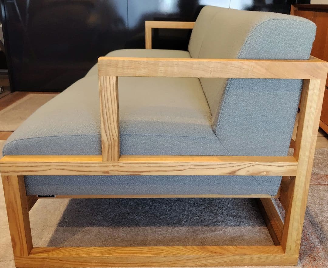 SOGO　相合家具　タモ材木枠　ローソファ　３人掛　北欧　値下☆引取価格☆