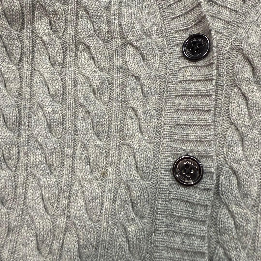 美品♡バーバリーロンドン カシミヤ 2way ケーブルニット カーディガン M