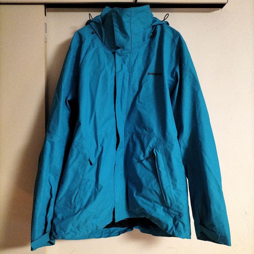 patagonia フード付きスキーウェア　ターコイズブルー　サイズL