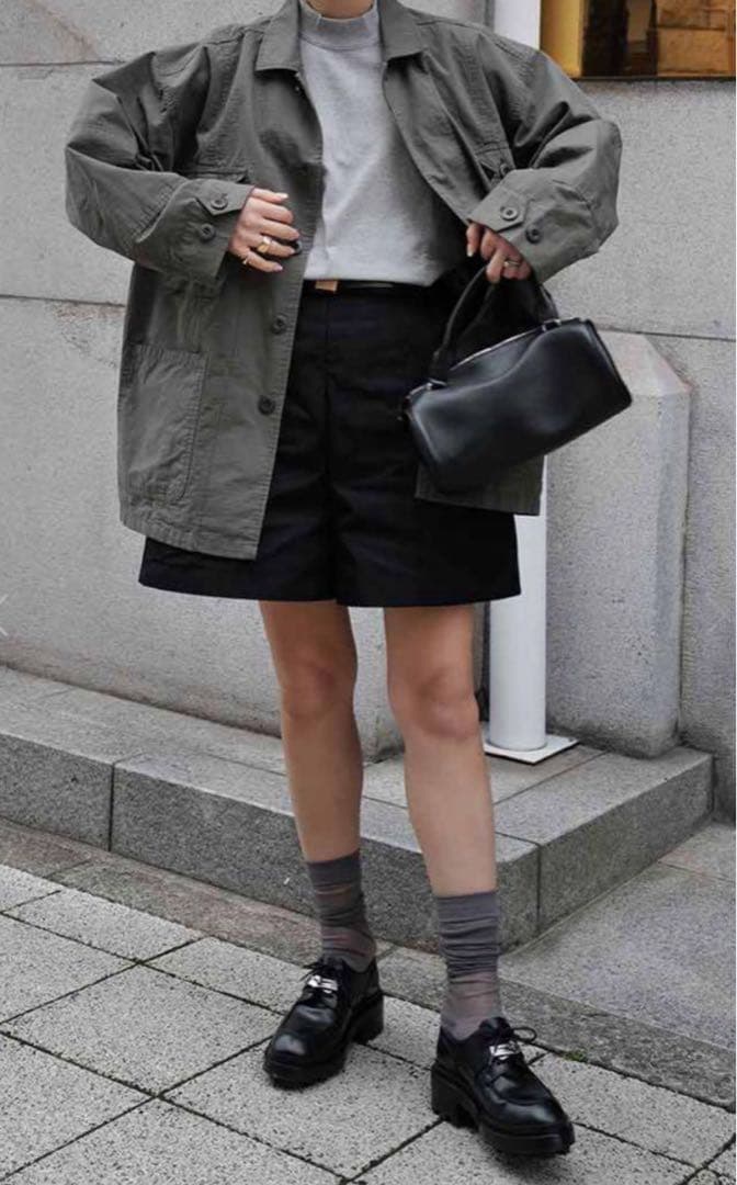 24h以内発送 machatt ギャバジンショートパンツ ブラック S