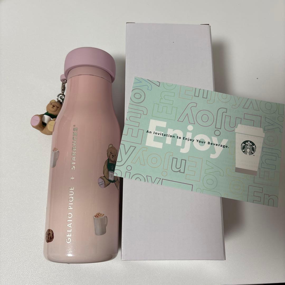 スタバ×ジェラピケ ステンレスボトル ピンク