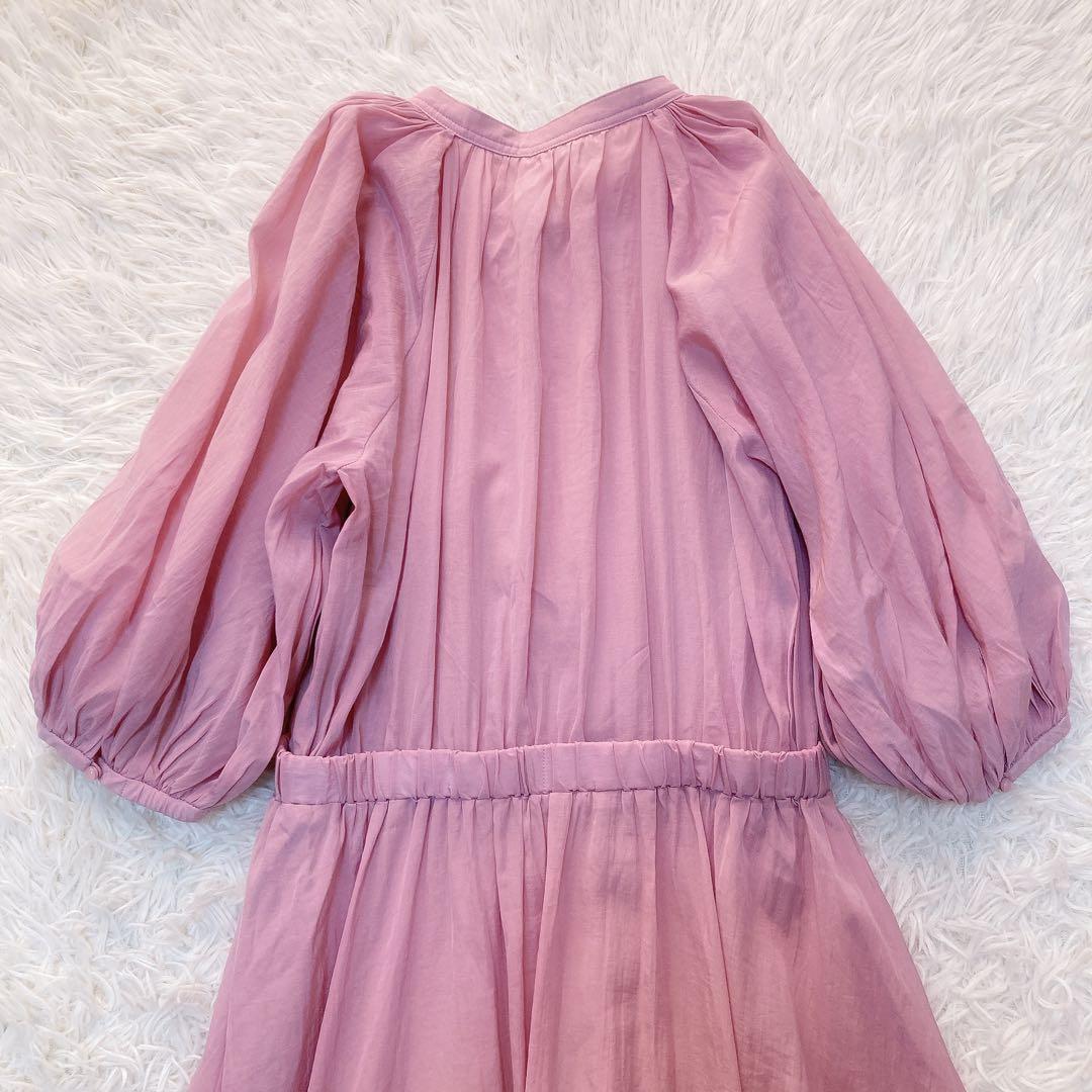 極美品✨アナイ ライトローンギャザーフレアワンピース ペチコート付き