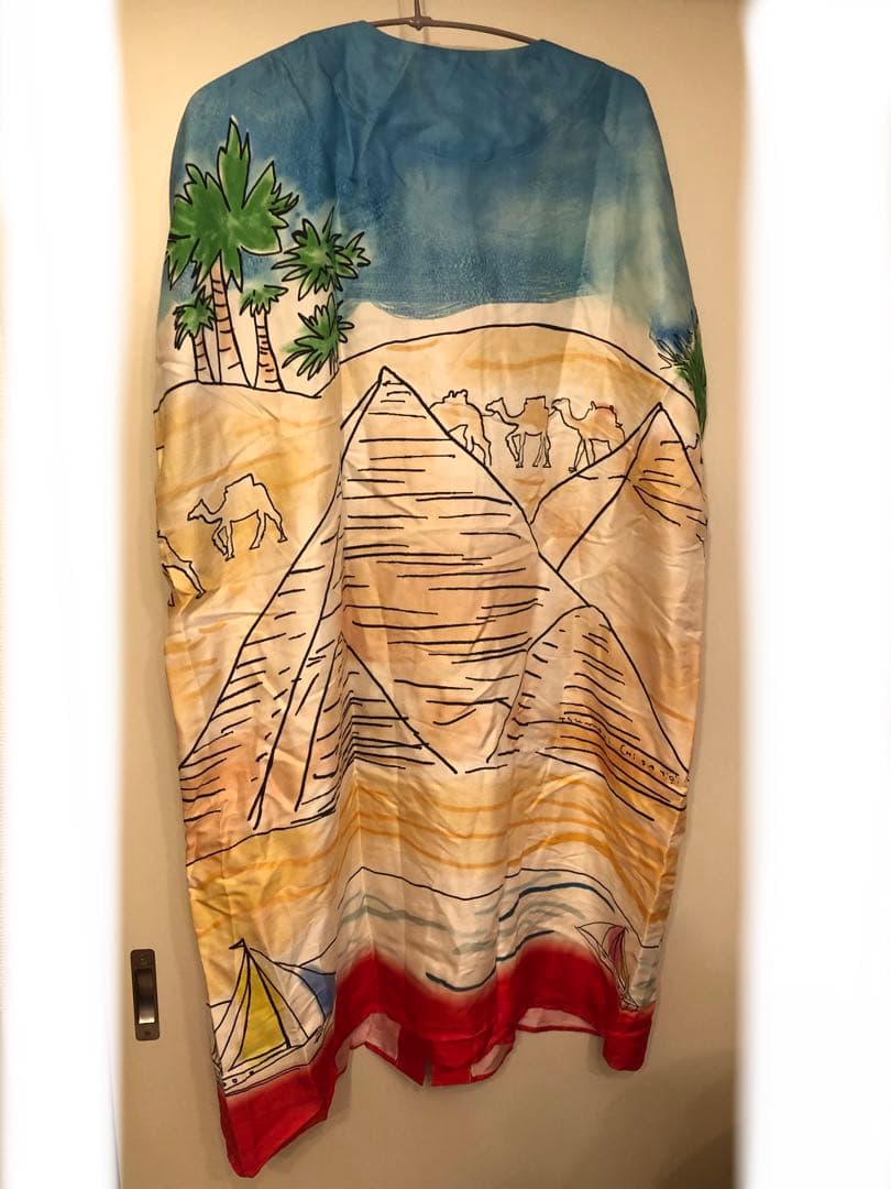 ツモリチサト エジプト風景プリント 半袖ワンピース