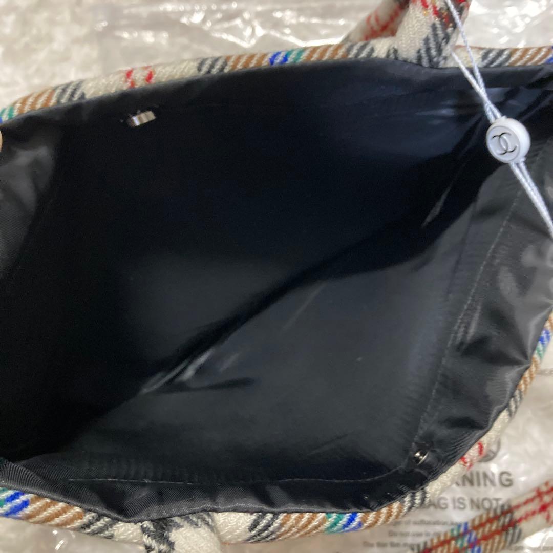 CHANEL チェック柄トートバッグ　スパンコール