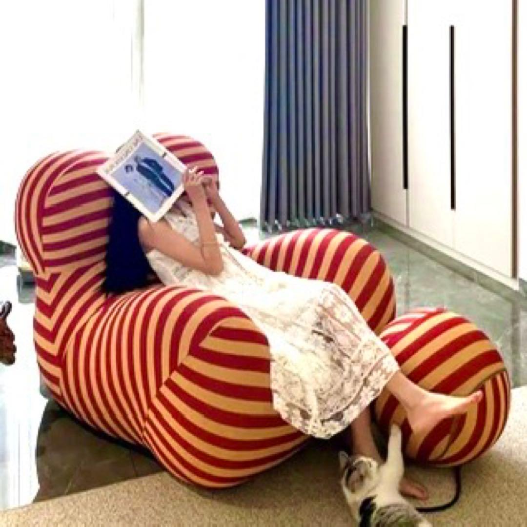 【新品未使用】デザインソファ＆オットマン｜北欧モダン インテリア 椅子 チェア