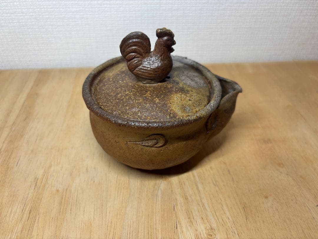 54.備前焼 宝瓶 登り窯 鶏 にわとり ニワトリ 手びねり 急須