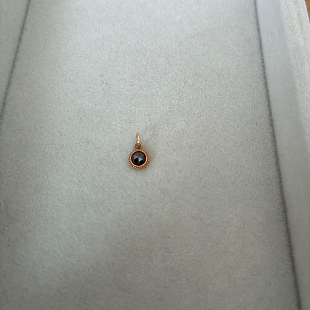 アガット　ネックレスチャーム　ブラックダイアモンド