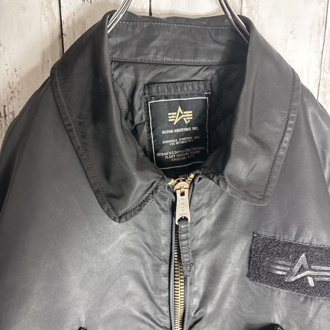 【ALPHA】アルファ CWU ミリタリーフライトジャケット M ブラック▲□