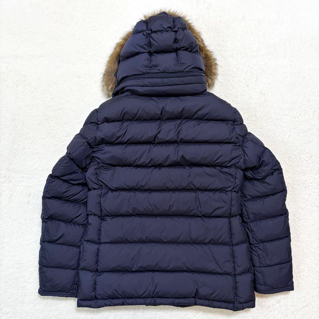 【美品】モンクレール クルーニー ダウンジャケット リアルファー ネイビー 3