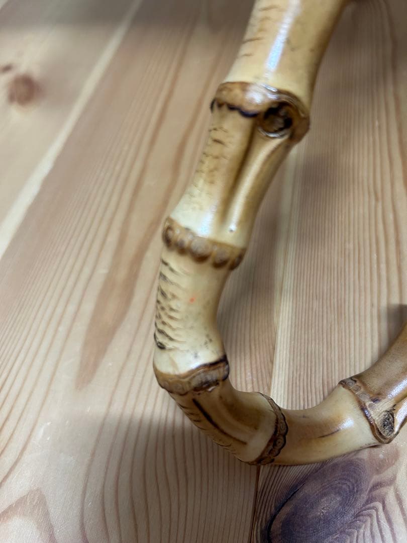 北欧 暮らしの道具店ストライプ柄 長傘 バンブーハンドル