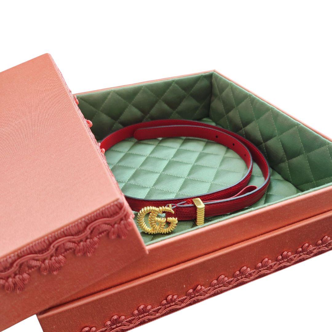 ✨新品未使用✨GUCCI　グッチ　ベルト　ダブルG　パイソン　スリムベルト