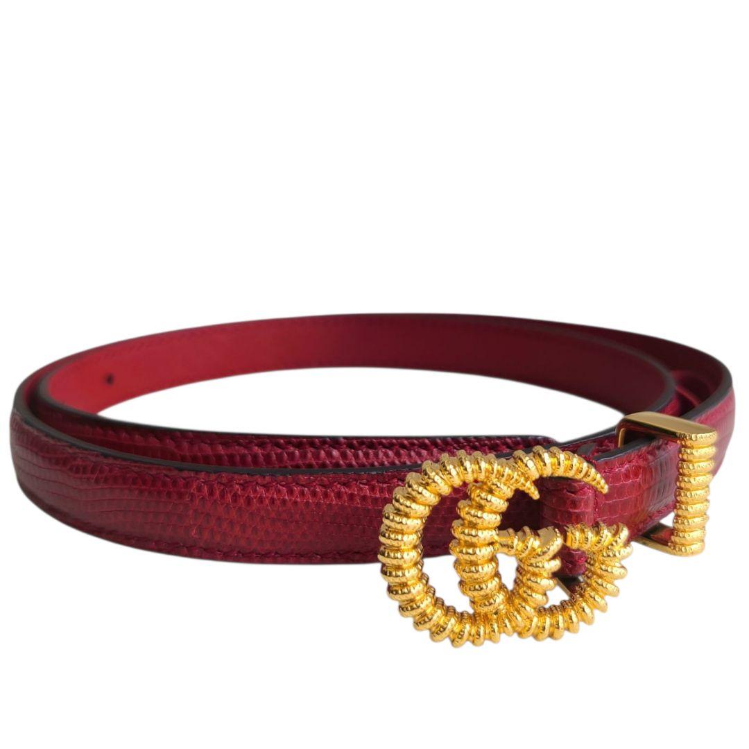 ✨新品未使用✨GUCCI　グッチ　ベルト　ダブルG　パイソン　スリムベルト