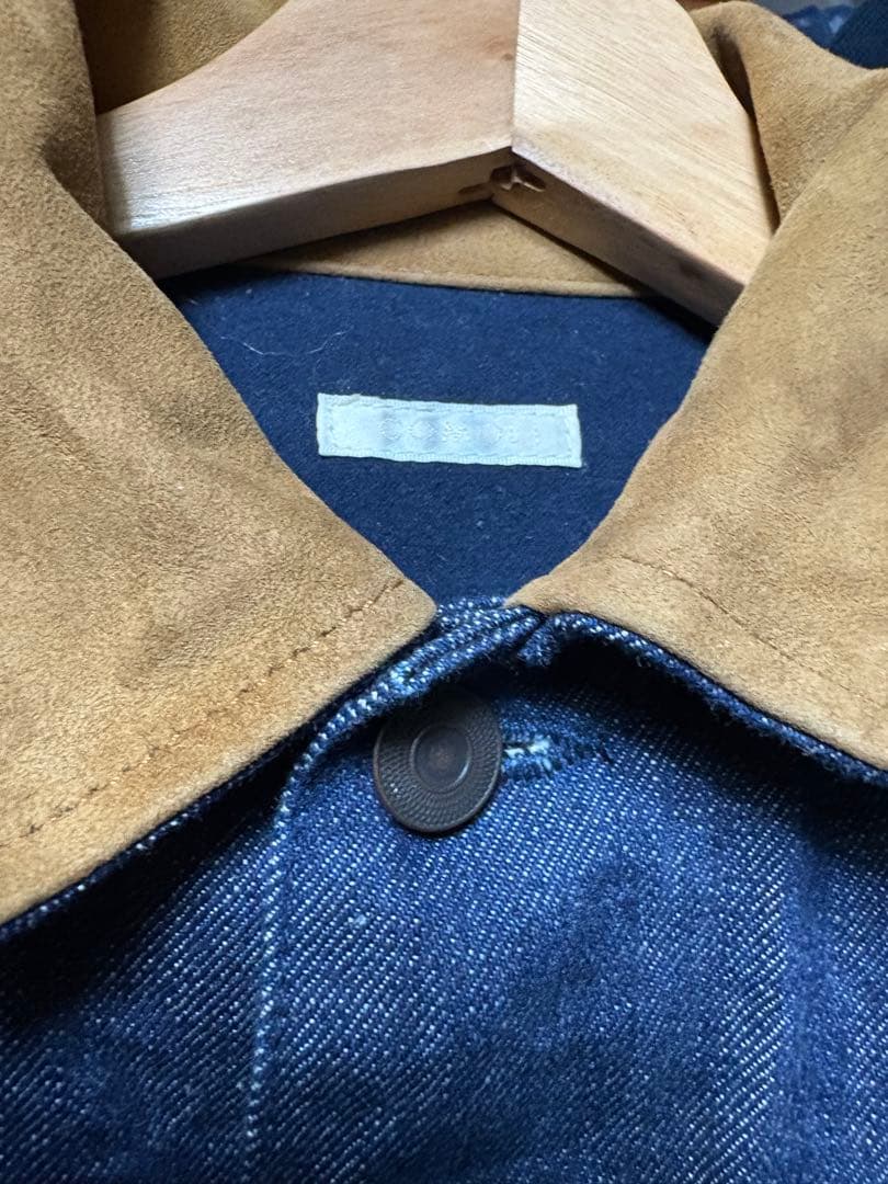 COMOLI コモリ　デニムジャケット　襟レザー　SS J03-01010