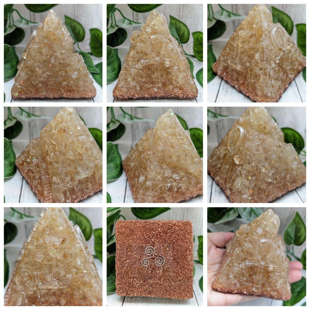 【Milky】シトリンの大きめピラミッド形オルゴナイト☆他６点