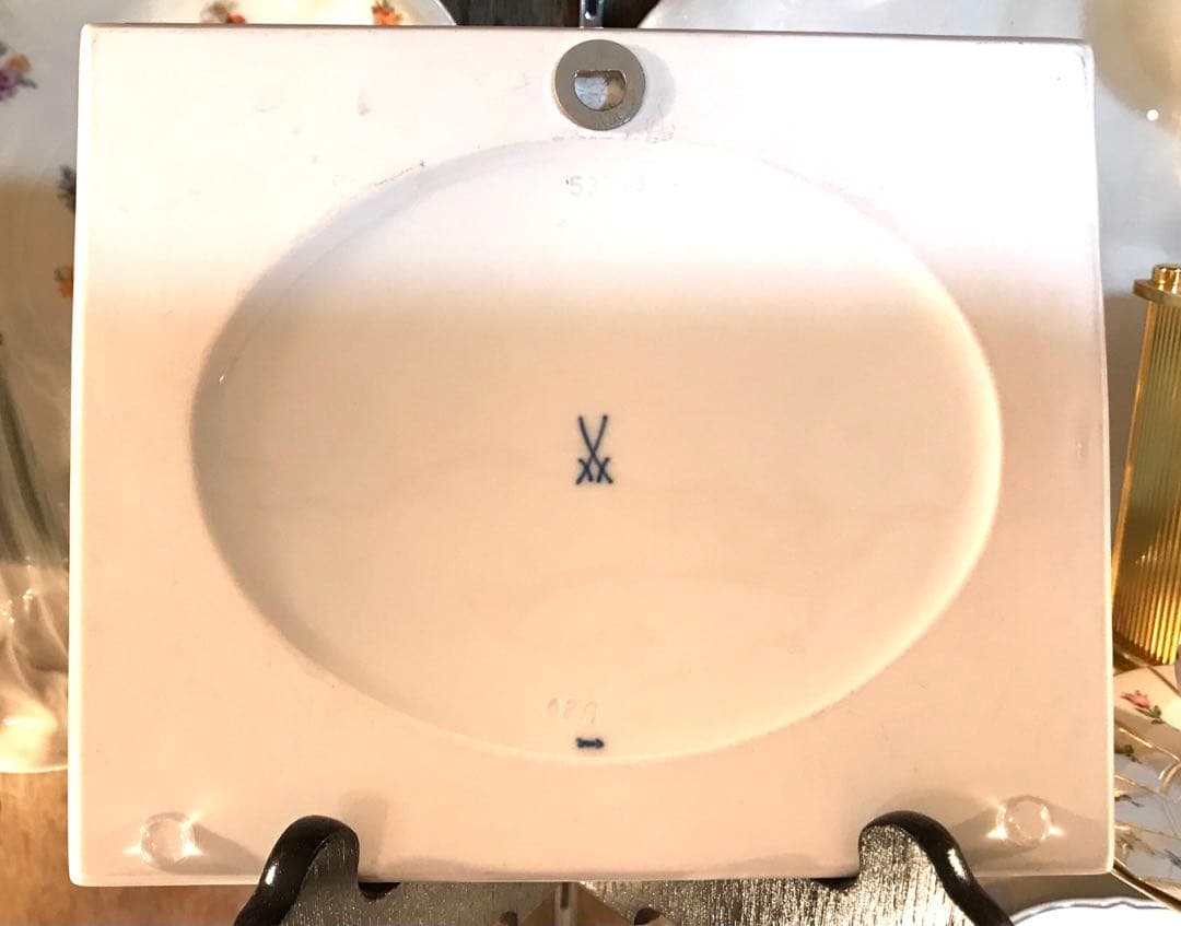 Meissenマイセン　ブルーオーキッド　陶板画