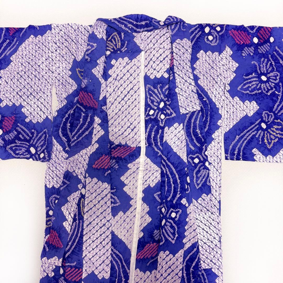 絞り浴衣　青紫　蝶々
