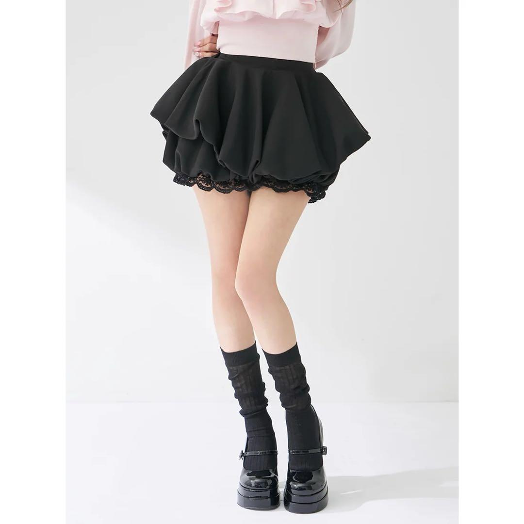 新品タグ付き ダーリッチ ボリュームバルーンミニスカート ブラック フリー