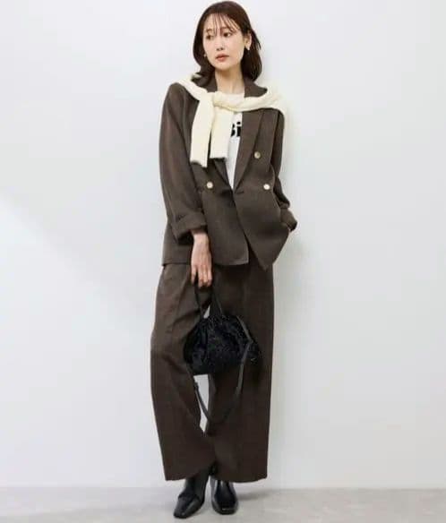 新品タグ付き ROPE’ PICNIC スリートーンツイードジャケット ブラウン