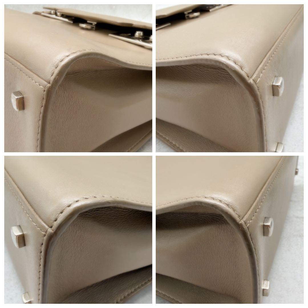 【希少美品】DELVAUX タンペート MM ベージュ フラップ式ハンドバッグ