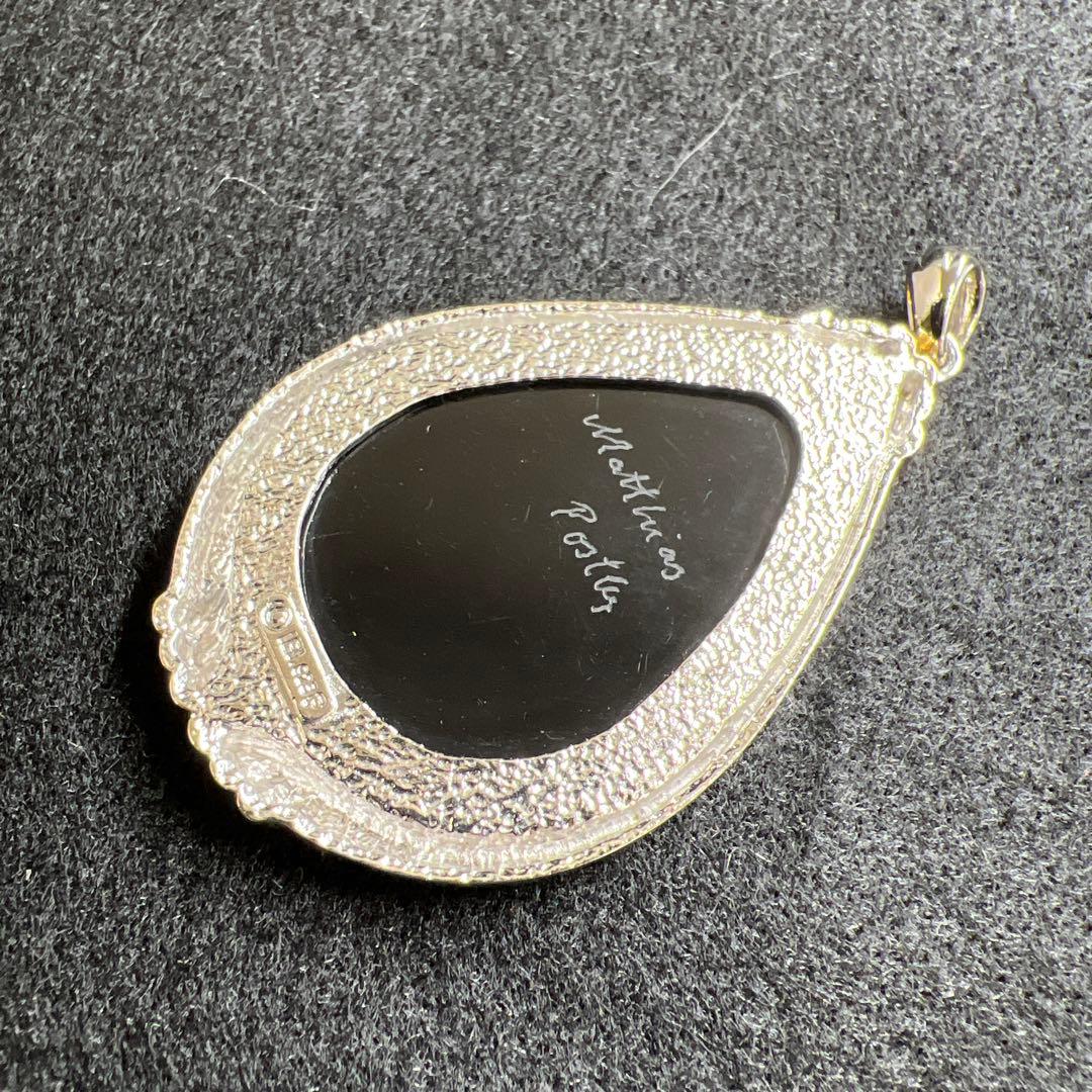 IEI 925刻印ストーンカメオネックレストップ　20g 東Y8-0206☆2F