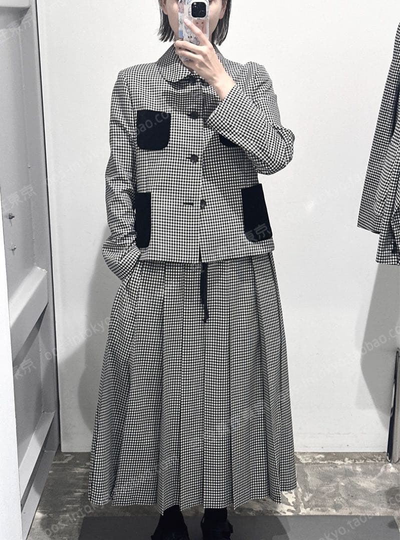 AD2024 コムデギャルソン ガールGIRL 丸襟ベロアポケットジャケット