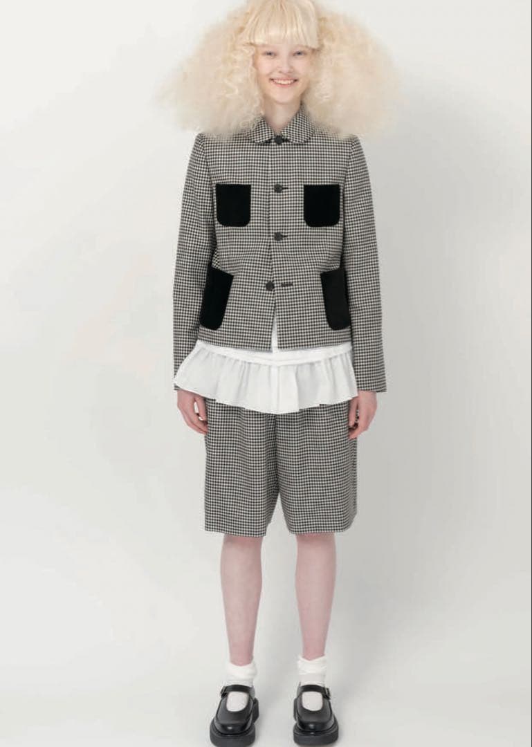 AD2024 コムデギャルソン ガールGIRL 丸襟ベロアポケットジャケット