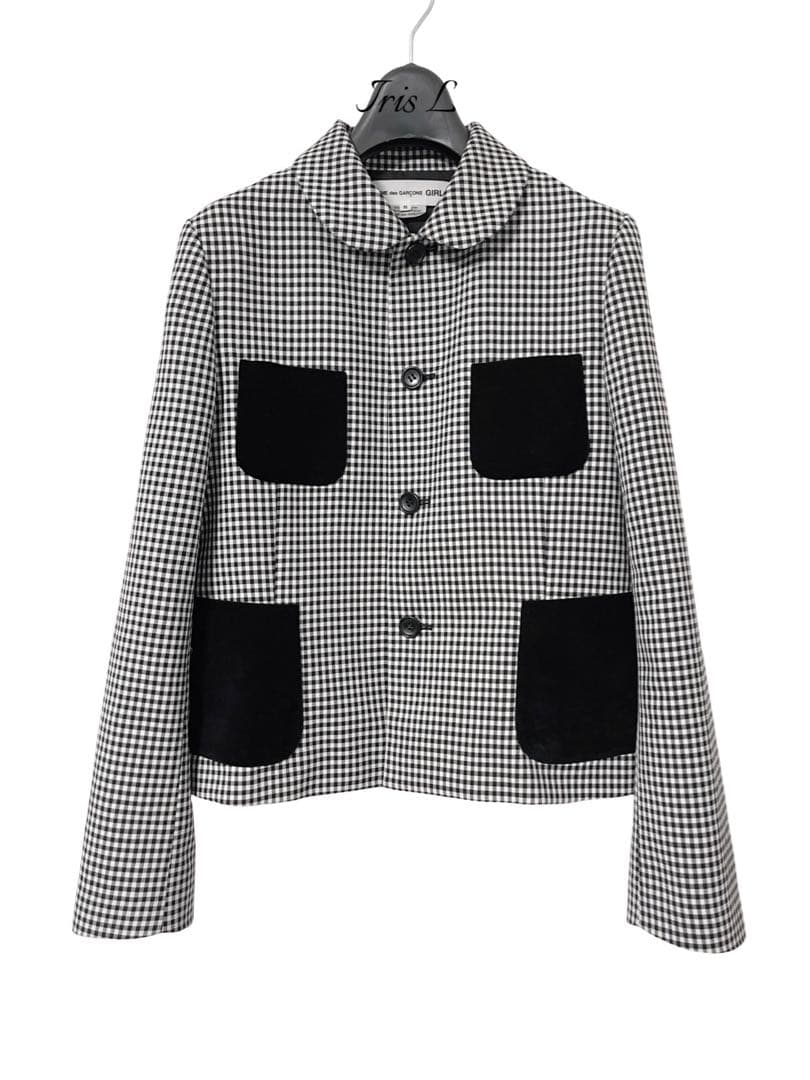 AD2024 コムデギャルソン ガールGIRL 丸襟ベロアポケットジャケット